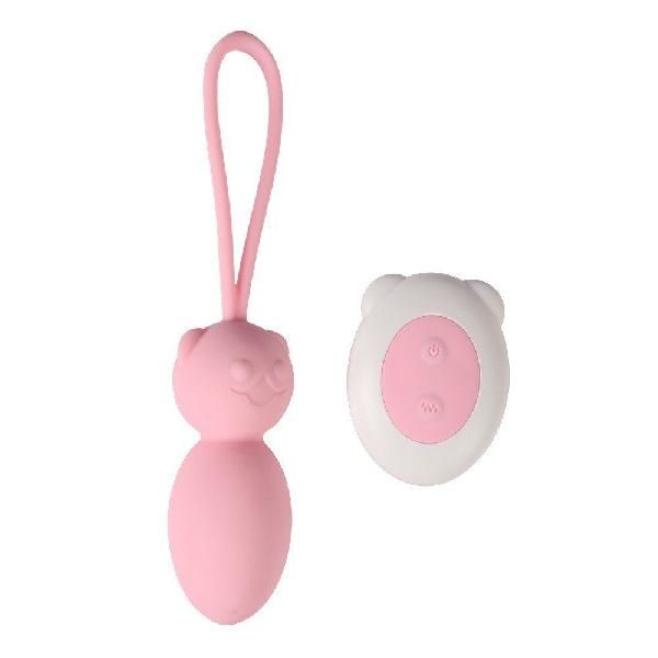 Розовые вагинальные шарики с петлёй и пультом ДУ от SHEQU