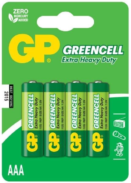 Батарейки солевые GP GreenCell AAA/R03G - 4 шт. от Элементы питания