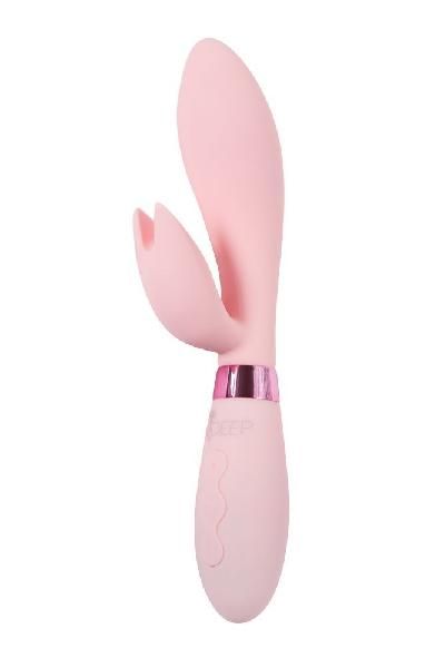 Нежно-розовый вибратор-кролик с независимыми моторчиками Indeep Malena - 21,5 см. от Indeep