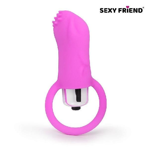 Ярко-розовый вибростимулятор с шипами и петелькой от Sexy Friend