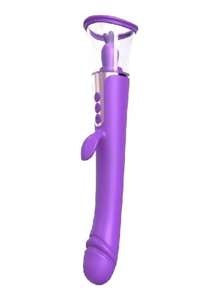 Фиолетовый двусторонний вибростимулятор Esther - 26,5 см. от S-HANDE