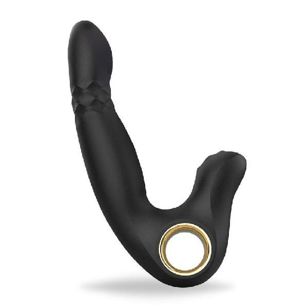 Черный вибромассажер Shake Ring - 16,8 см. от S-HANDE