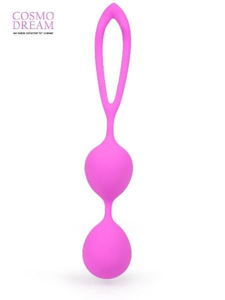 Розовые силиконовые вагинальные шарики с петлей - 17 см. от Bior toys