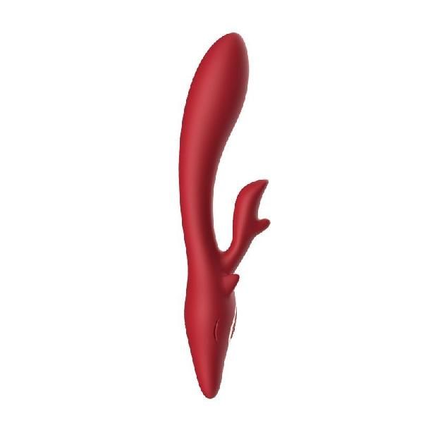 Красный вибратор-кролик - 22,5 см. от Silicone Toys
