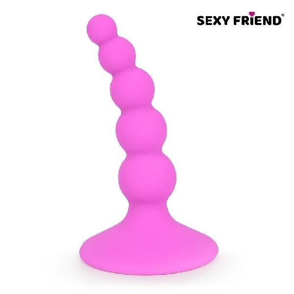 Ярко-розовый анальный стимулятор-ёлочка - 9,5 см. от Sexy Friend