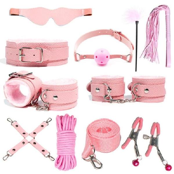 Розовый БДСМ-набор «Оки-Чпоки» из 11 предметов от Сима-Ленд