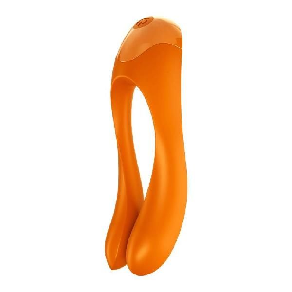 Оранжевый универсальный унисекс вибростимулятор Candy Cane от Satisfyer