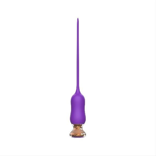 Фиолетовый тонкий стимулятор Nipple Vibrator - 23 см. от I-MOON
