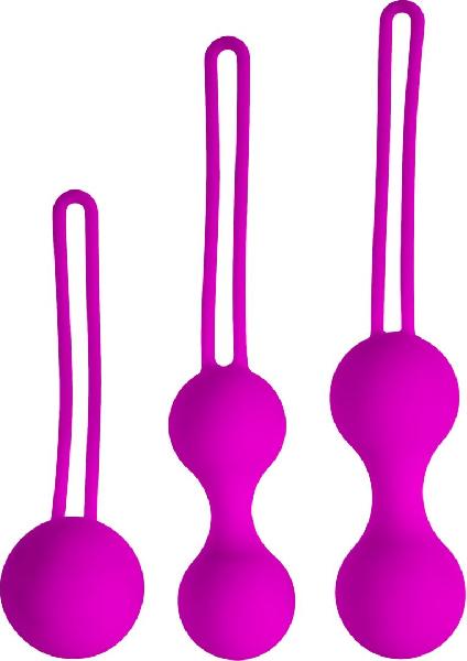 Набор лиловых вагинальных шариков Shrink Orbs от Bradex