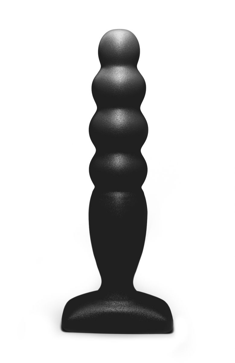 Чёрный анальный стимулятор Large Bubble Plug - 14,5 см. от Lola toys