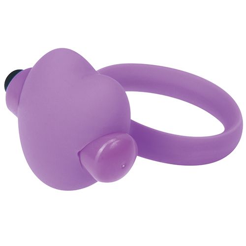 Фиолетовое эрекционное виброкольцо с сердечком HEART BEAT COCKRING SILICONE от Toyz4lovers