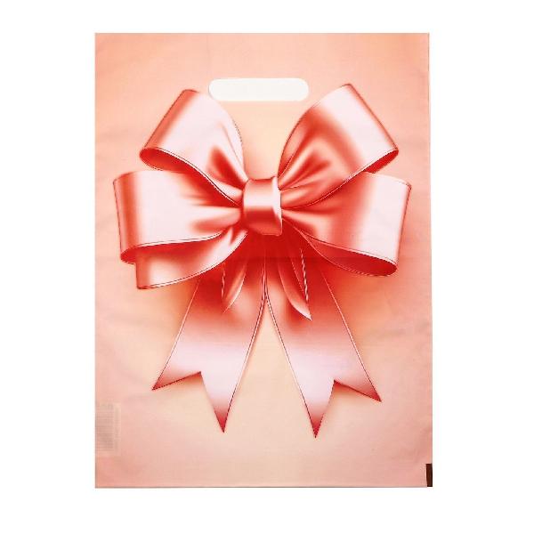 Пакет с принтом в виде банта с вырубной ручкой (30х40 см) от Сима-Ленд