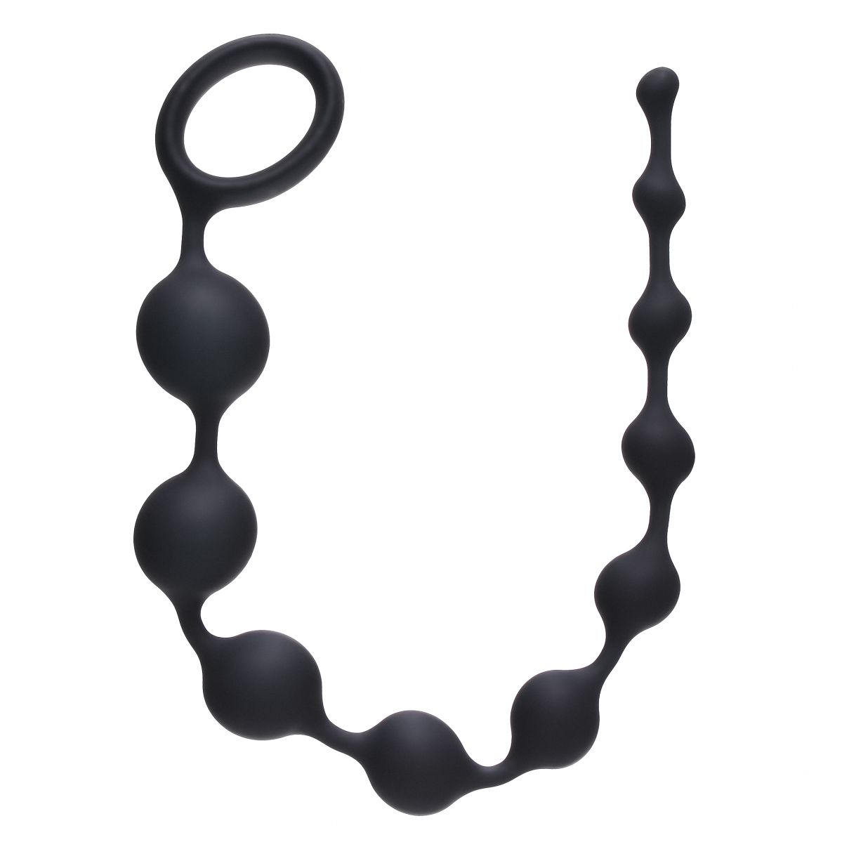 Чёрная анальная цепочка Long Pleasure Chain - 35 см. от Lola toys