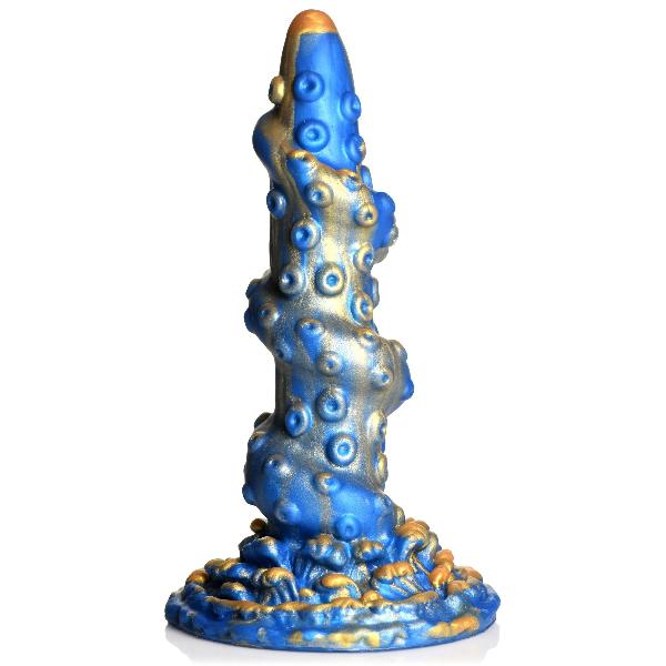 Голубой фантазийный фаллоимитатор Lord Kraken Tentacled Silicone Dildo - 21 см. от XR Brands