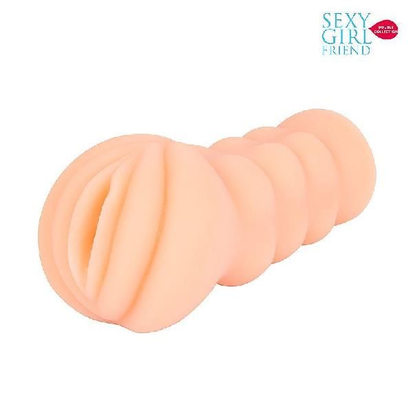 Телесный мастурбатор-вагина с комплектом эрекционных колец от Bior toys