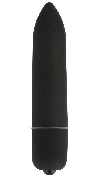 Чёрная удлинённая вибропуля Power Bullet Black - 8,3 см. от Shots Media BV