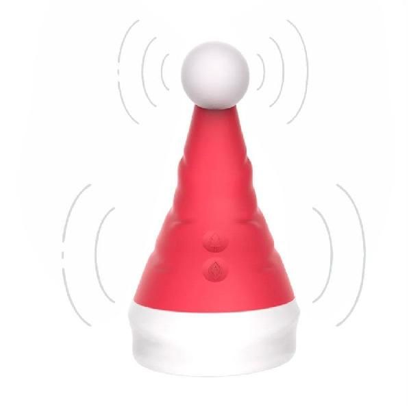 Красный вибростимулятор в форме колпака Magical Santa Hat от Erokay