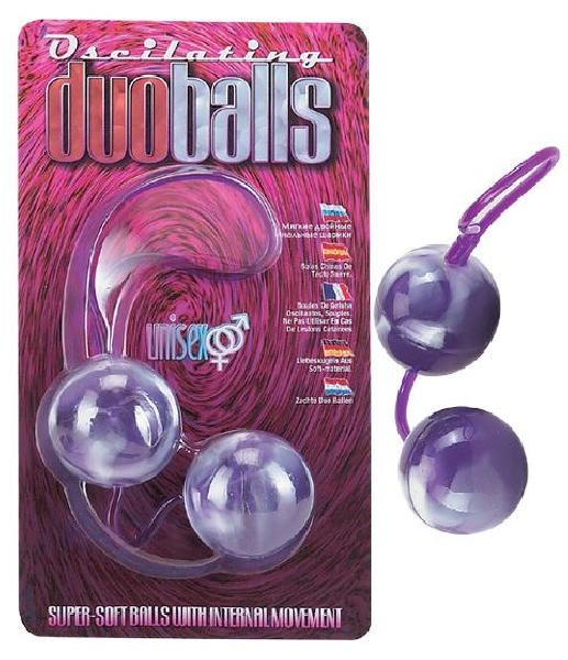 Фиолетово-белые вагинальные шарики со смещенным центром тяжести от Seven Creations