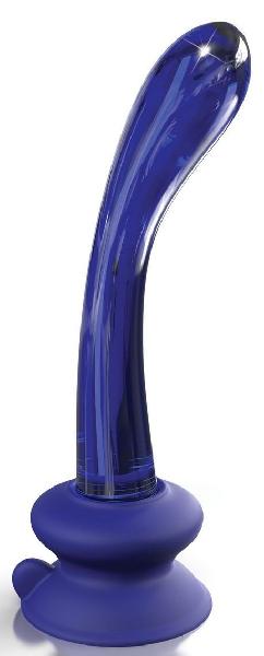 Синий стеклянный стимулятор Icicles №89 с силиконовой присоской - 18 см. от Pipedream