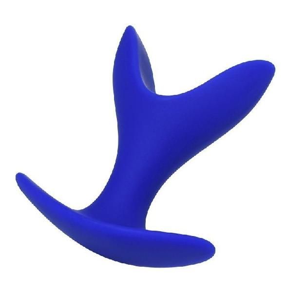 Синяя силиконовая расширяющая анальная пробка Bloom - 8,5 см. от ToyFa