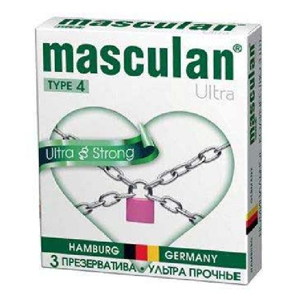 Чёрные ультрапрочные презервативы Masculan Ultra Strong - 3 шт. от Masculan