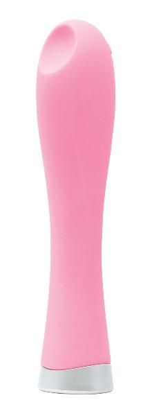 Розовый силиконовый вибромассажер с ямкой Candy - 10,2 см. от NS Novelties