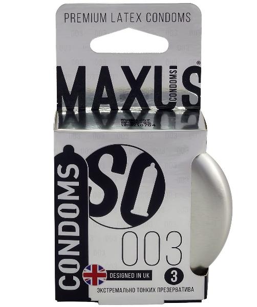 Экстремально тонкие презервативы в железном кейсе MAXUS Extreme Thin - 3 шт. от Maxus