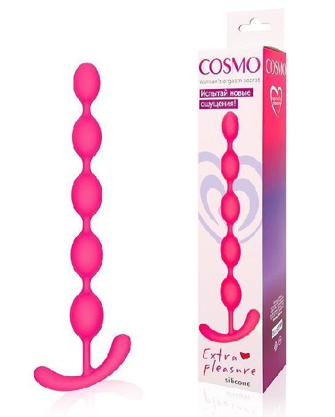 Ярко-розовая анальная цепочка Cosmo - 22,3 см. от Bior toys