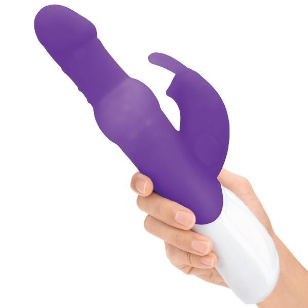 Фиолетовый вибратор с вращающимися шариками - 26,3 см. от Rabbit Essentials