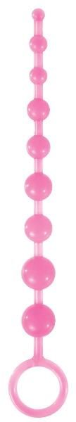 Розовая анальная цепочка-елочка Pleasure Beads - 30 см. от NS Novelties