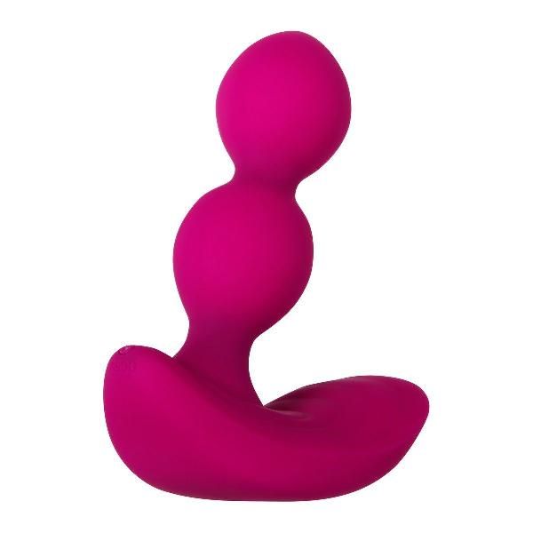 Розовые анальные шарики с вибрацией и расширением Bubble Butt - 12,3 см. от Zero Tolerance