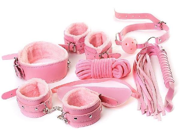 Набор розового цвета для ролевых игр в стиле БДСМ Nasty Girl от Eromantica