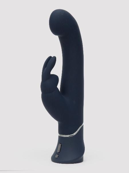 Темно-синий вибратор-кролик Greedy Girl Real-Feel Rabbit Vibrator - 25,4 см. от Fifty Shades of Grey