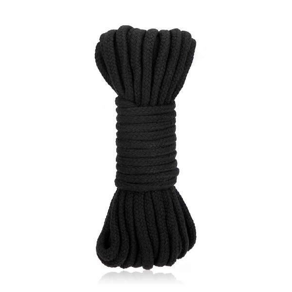 Черная хлопковая веревка для связывания Bondage Rope - 10 м. от Lux Fetish