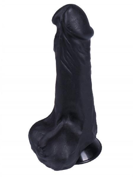 Черный вибратор-реалистик на присоске №26 - 19,5 см. от Сумерки богов