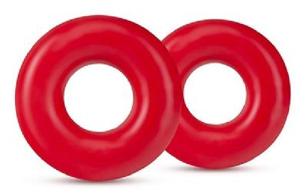Набор из 2 красных эрекционных колец DONUT RINGS OVERSIZED от Blush Novelties
