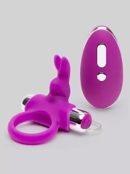 Лиловое виброкольцо с пультом ДУ Remote Control Cock Ring от Happy Rabbit