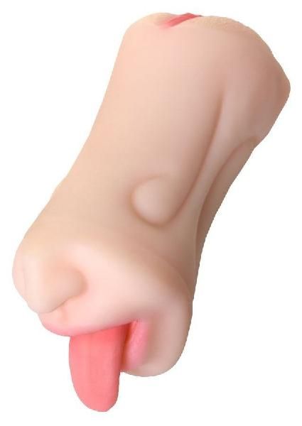 Телесный двусторонний мастурбатор Fruity Tongue - ротик и вагина от ToyFa