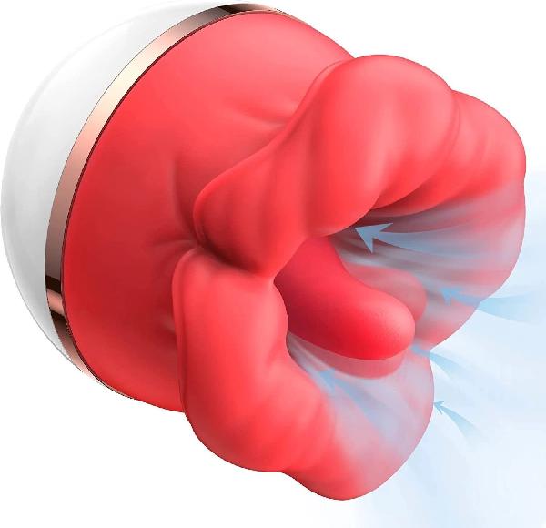 Красный клиторальный стимулятор в форме ротика от Secwell