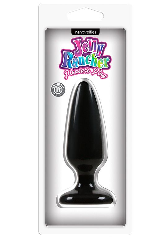 Средняя черная анальная пробка Jelly Rancher Pleasure Plug Medium - 12,7 см. от NS Novelties