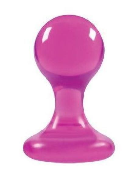 Розовая анальная пробка Luna Balls на присоске - 8,5 см. от NS Novelties
