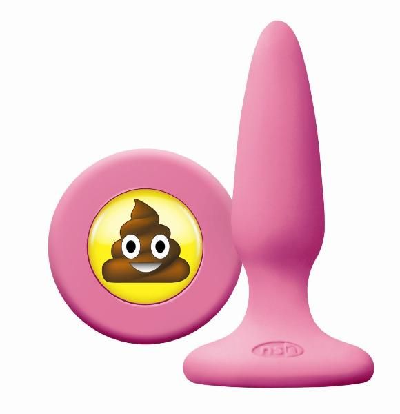 Розовая силиконовая пробка Emoji SHT - 8,6 см.  от NS Novelties
