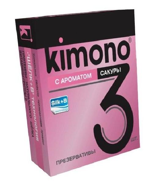 Презервативы KIMONO с ароматом сакуры - 3 шт. от Kimono