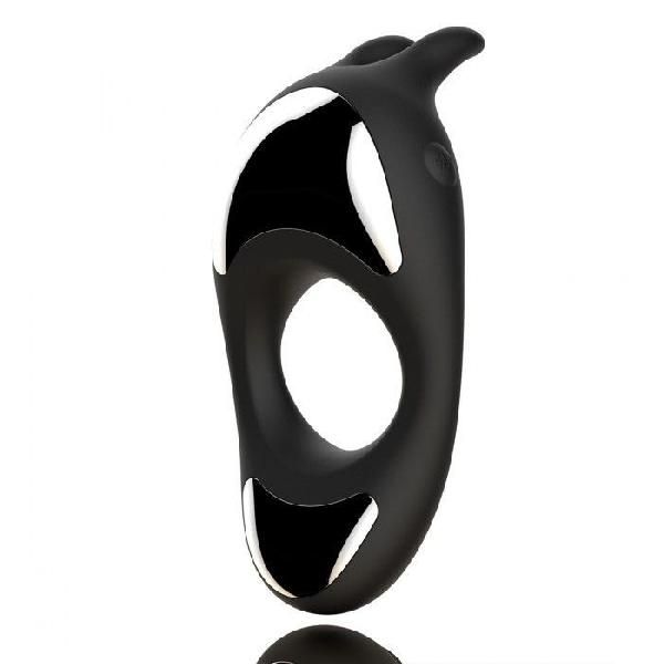 Черное эрекционное кольцо с двумя моторами Zeus Dual Vibe Cock Ring от EDC