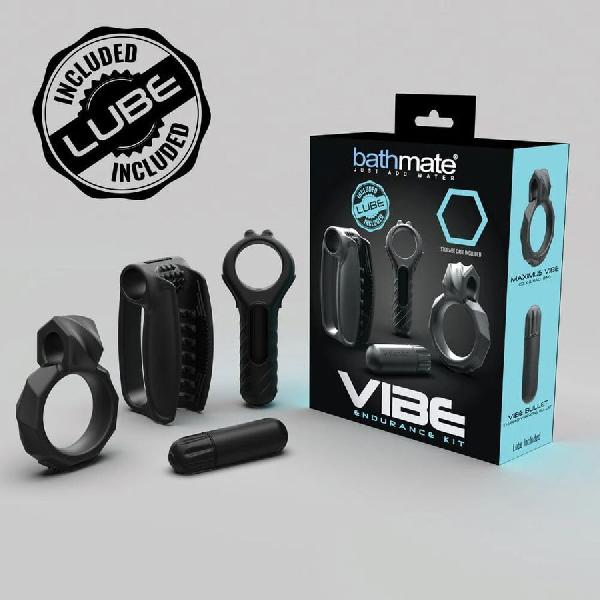 Набор Bathmate Vibe Endurance Kit: 2 эрекционных кольца, вибропуля, мастурбатор от Bathmate