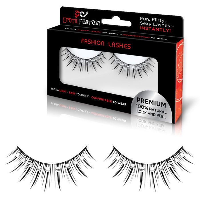 Накладные черные ресницы с кристаллами Delicious Beauty от Erotic Fantasy