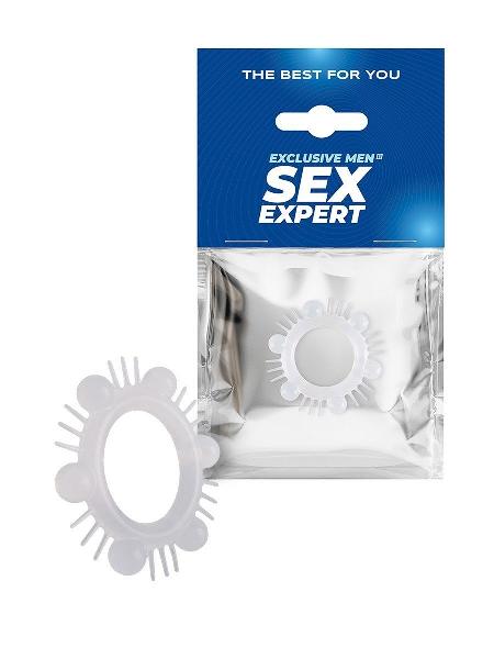 Эластичное эрекционное кольцо с шипиками и шариками от Sex Expert Эластичное эрекционное кольцо с шипиками и шариками от Sex Expert
