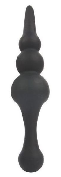 Черный конический двусторонний анальный стимулятор - 21 см. от Bior toys