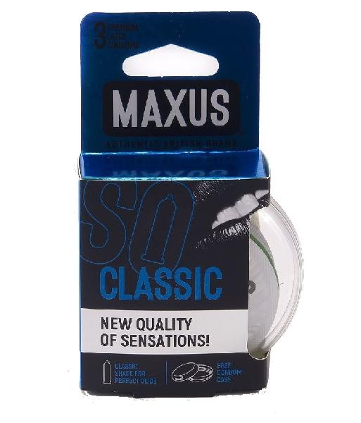 Классические презервативы в пластиковом кейсе MAXUS Classic - 3 шт. от Maxus