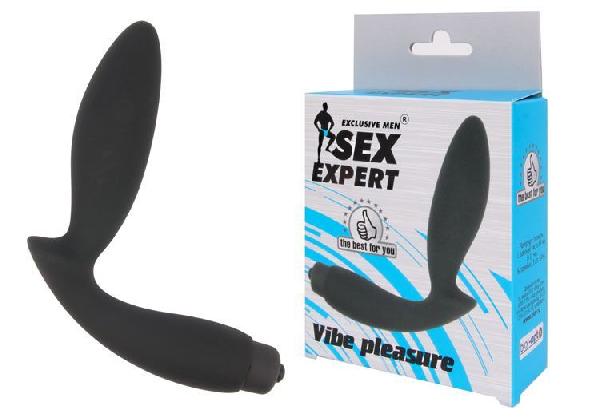 Чёрный вибростимулятор простаты Sex Expert Vibe Pleasure от Bior toys